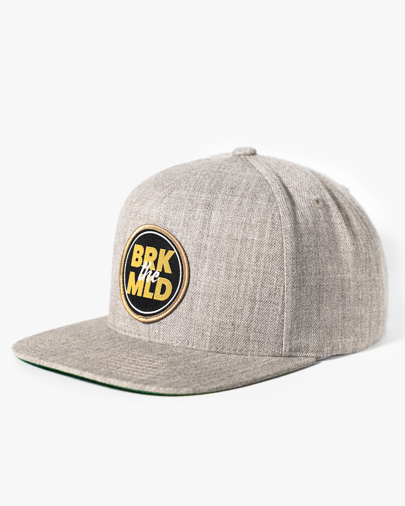 BRKtheMLD 5 Panel Snapback Hat - Heather Grey